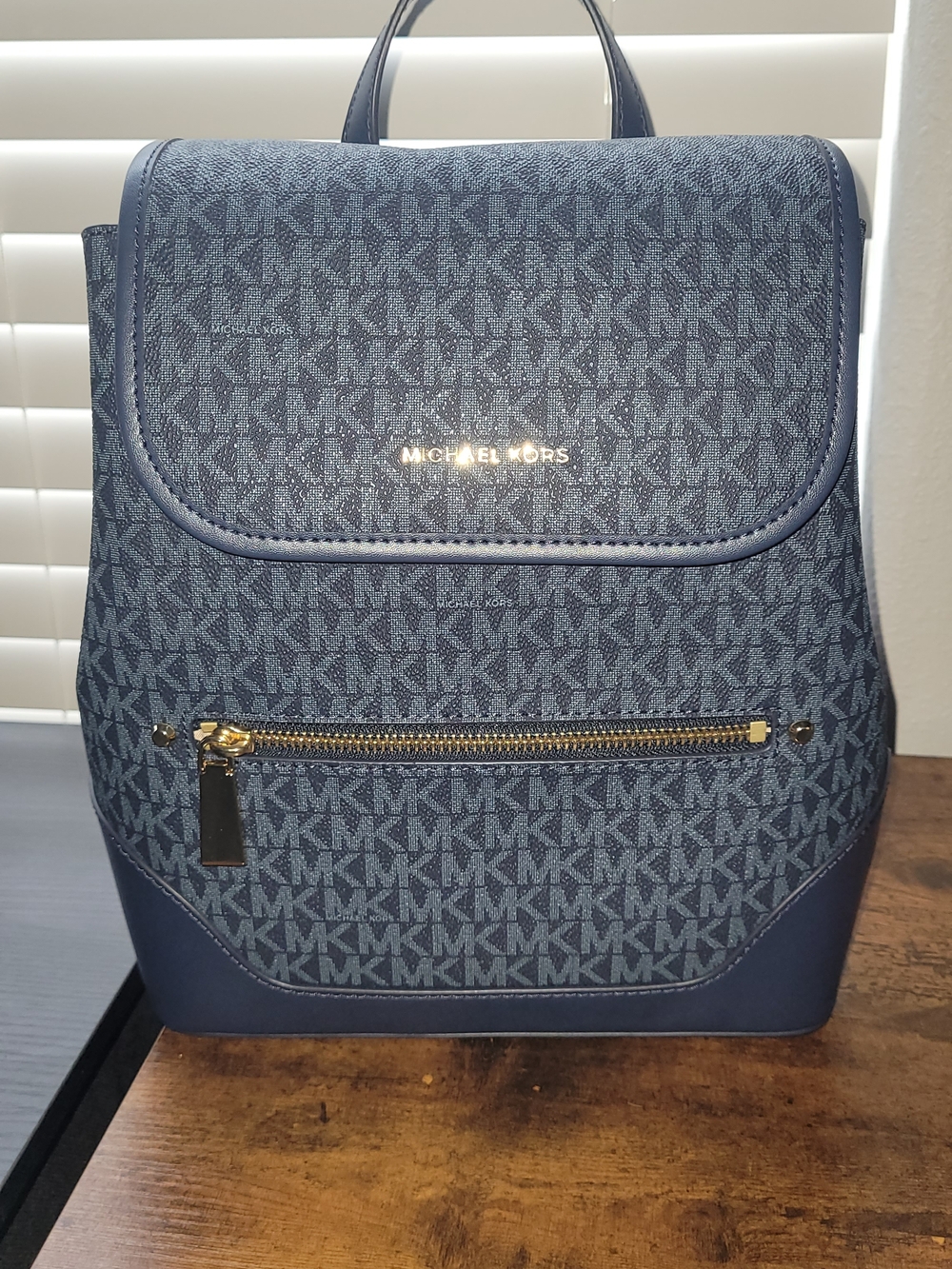 Michael Kors Navy Signature Backpack